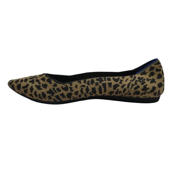 Rothys The Point II Leopard Print Pointed Toe Knit Ballet Flats Womens 10 - Picture 5 of 12
